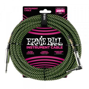 Ernie Ball 6066 Black/Green 7.5m instrumentalni kabel