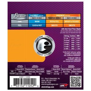 Elixir 11052 Nanoweb 12-53 žice za akustičnu gitaru - Slika 2