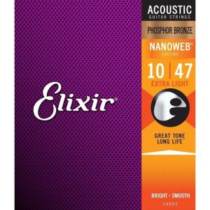 Elixir 16002 Nanoweb 10-47 PHOSPHOR BRONZE žice za akustičnu gitaru