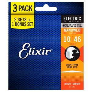 Elixir 3 PACK 10-46 Nanoweb 16542 žice za električnu gitaru - Slika 2