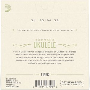 DAddario EJ65S Pro-Arté Soprano Ukulele - Slika 2