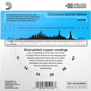 Daddario EJ40 Silk&Steel 11-47 žice za akustičnu gitaru - Slika 2