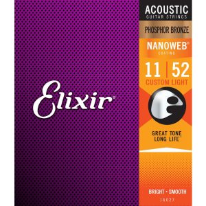 Elixir 16027 Nanoweb 11-52 PHOSPHOR BRONZE žice za akustičnu gitaru