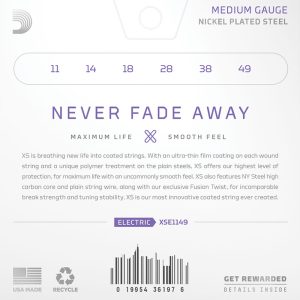 Daddario XSE1149 11- 49 NICKEL PLATED žice za električnu gitaru medium - Slika 2