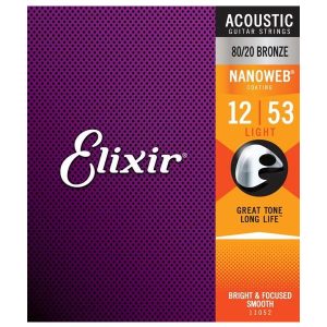 Elixir 11052 Nanoweb 12-53 žice za akustičnu gitaru