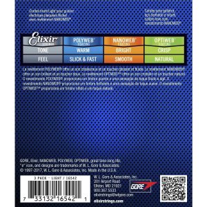Elixir 3 PACK 10-46 Nanoweb 16542 žice za električnu gitaru - Slika 3