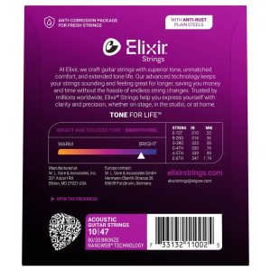 Elixir 11002 Nanoweb 10-47 žice za akustičnu gitaru - Slika 2