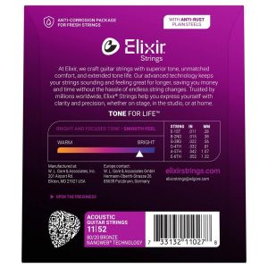 Elixir 11027 Nanoweb 11-52 žice za akustičnu gitaru - Slika 2