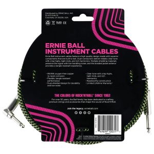 Ernie Ball 6077 instrumentalni kabel Black Green 3,05m - Slika 2