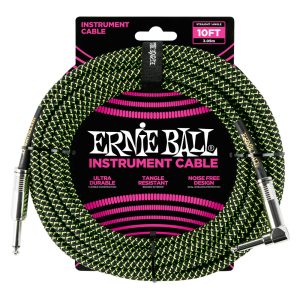 Ernie Ball 6077 instrumentalni kabel Black Green 3,05m